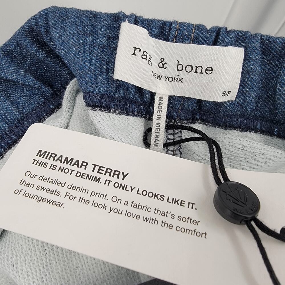 Rag & Bone Mirimar Track Sweatpants Womens Small French Terry Printed Denim - Picture 9 of 10